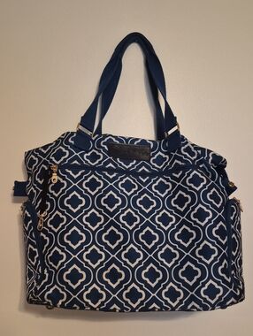 Sarah Wells Breadt Pump  Navy & White  Geometric Tote Bag